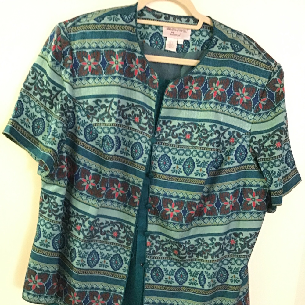 Two piece silk suit